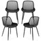 Modern Kitchen Chairs - Backrest Curved Seat For Dining Room Home Office - Set of 4
